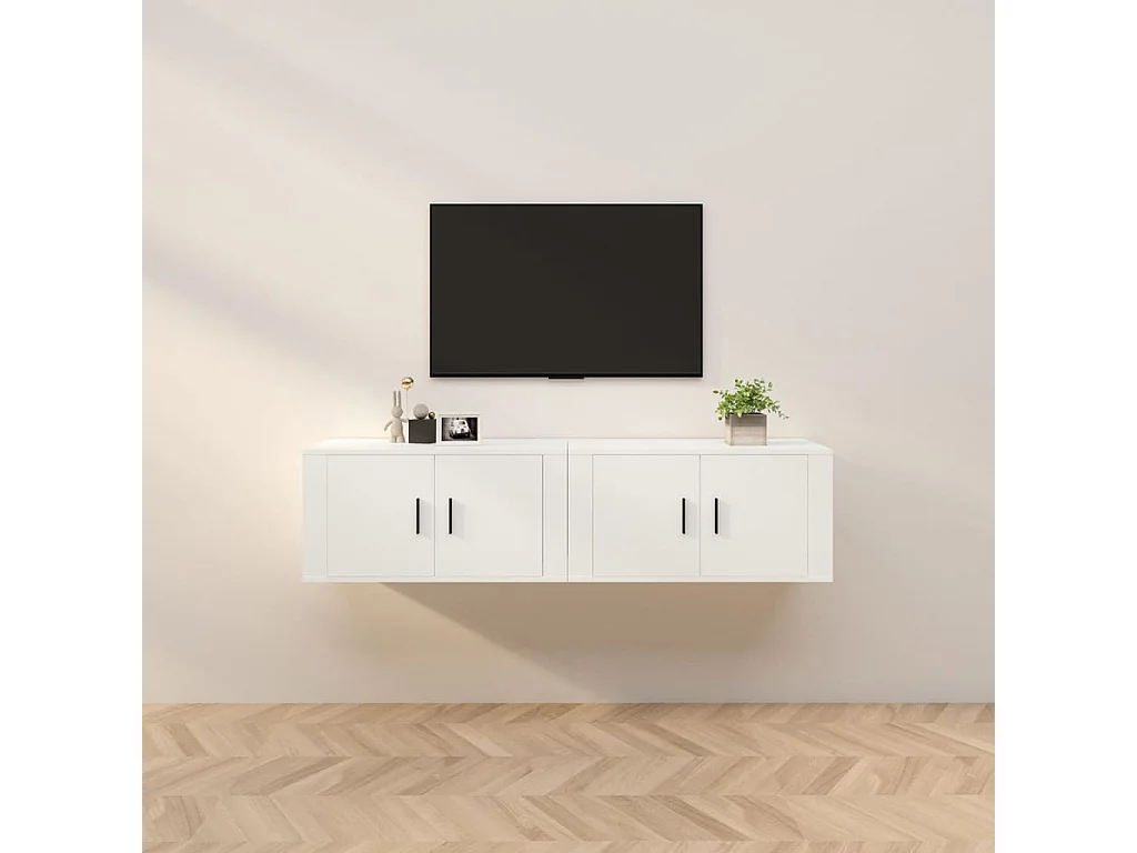 Meubles TV muraux 2 pcs blanc 80x34,5x40