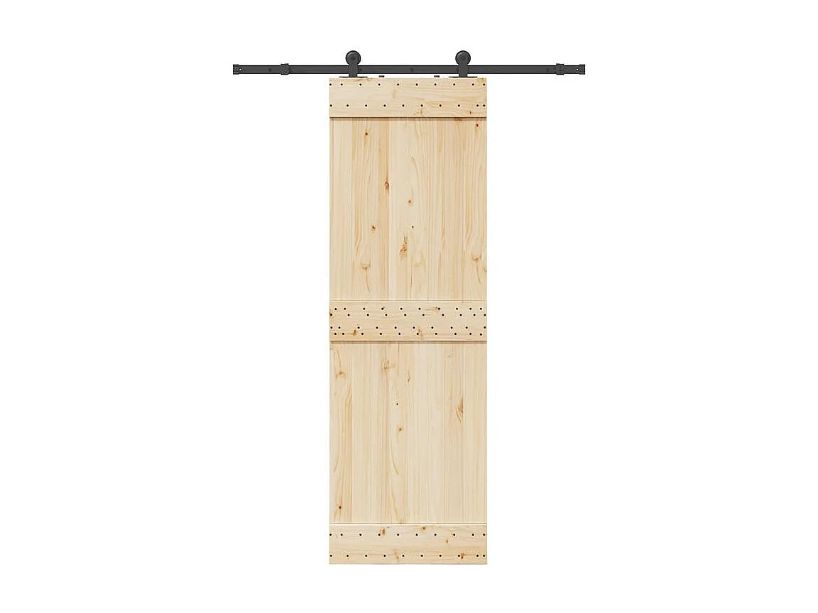 Kit de quincaillerie de porte coulissante 152,5cm acier noir