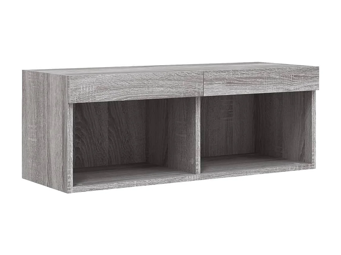 Unités murales TV avec LED 4 pcs gris sonoma bois d'ingénierie