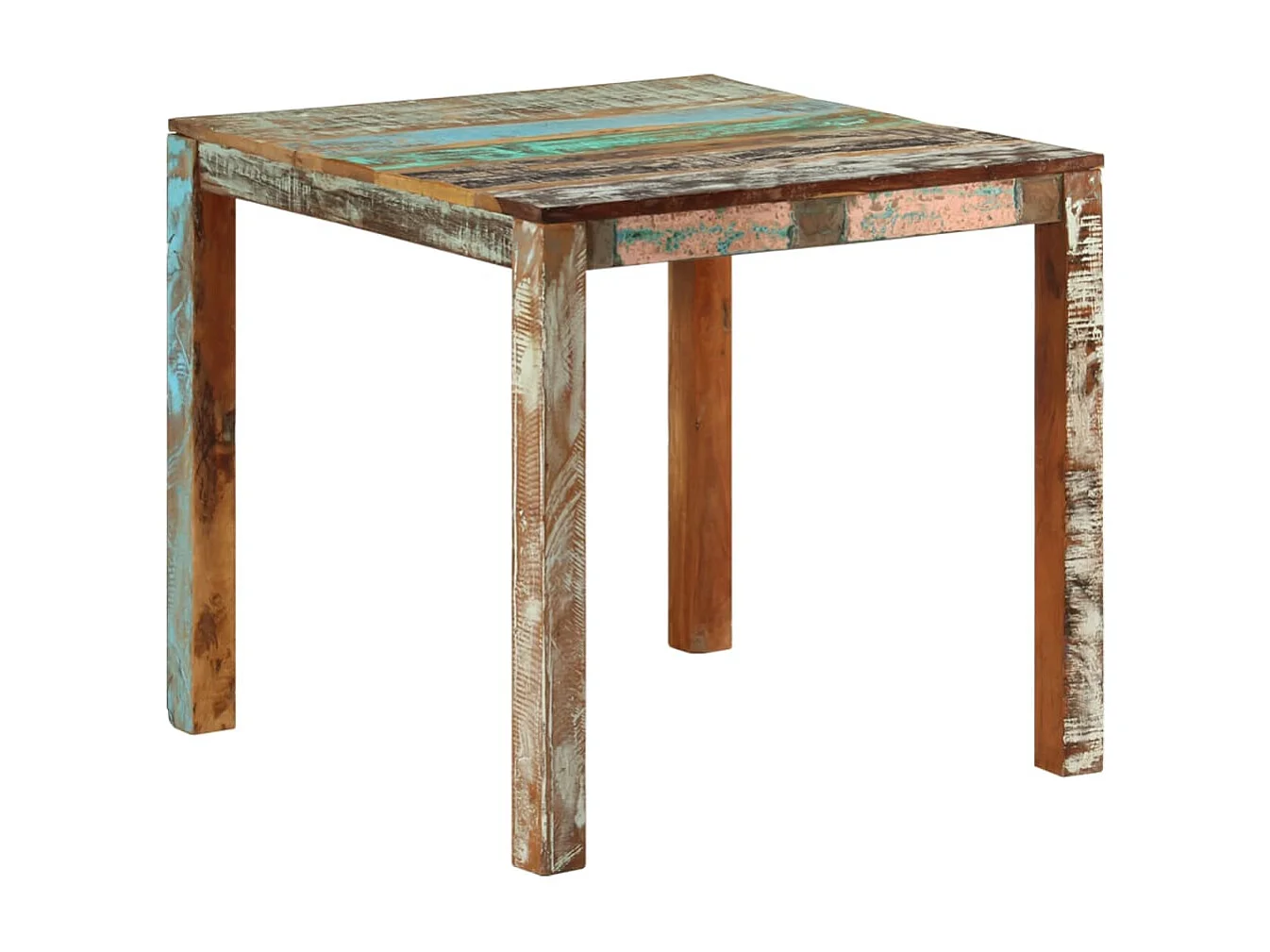 Table de salle à manger 82x80x76 Bois de récupération solide
