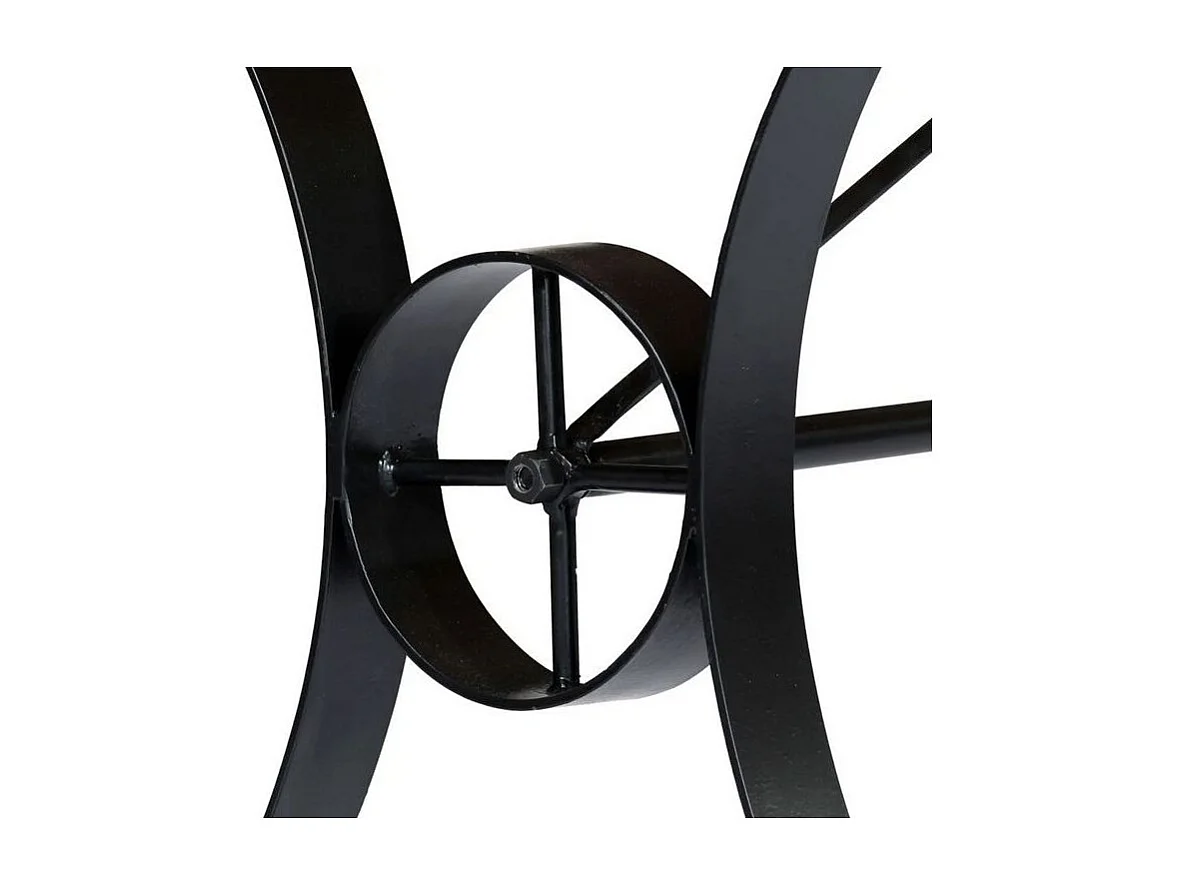 Table manguier massif clair et pieds métal noir Ylence 180cm