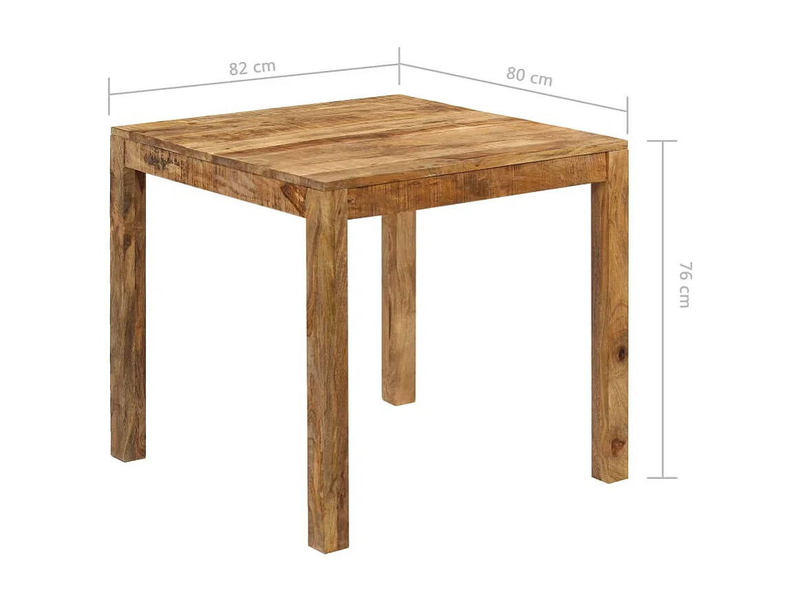 Table de salle à manger Bois de manguier massif 82x80x76