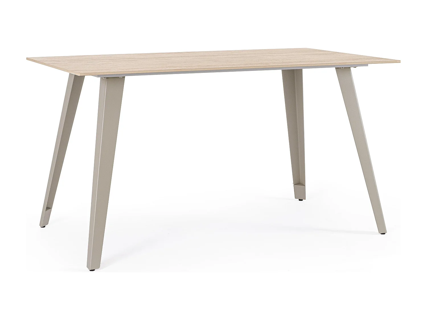 Table rectangulaire ARJETA 140cm – grès cérame effet marbre & pieds acier-Taupe