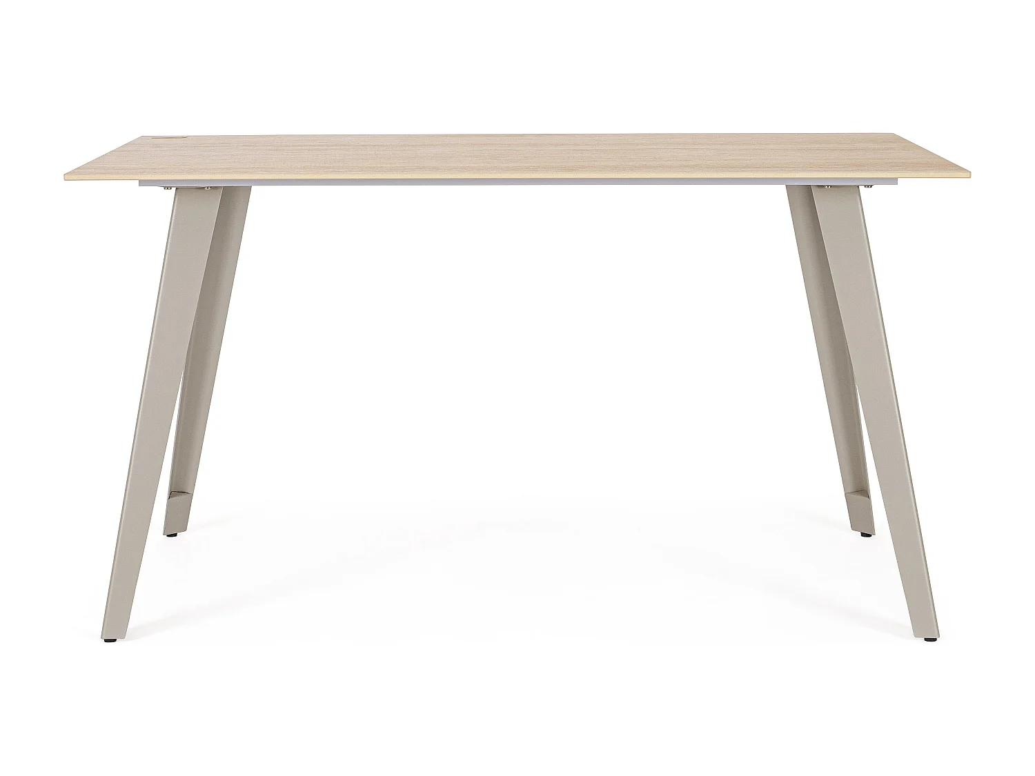 Table rectangulaire ARJETA 140cm – grès cérame effet marbre & pieds acier-Taupe