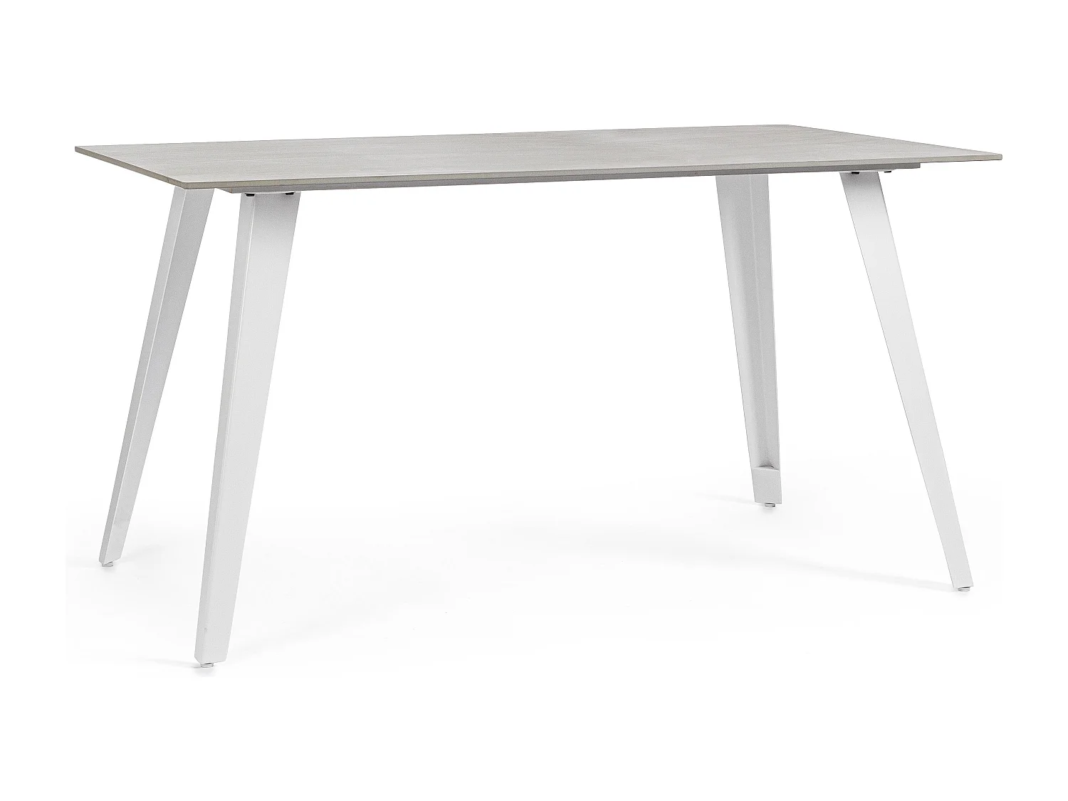 Table rectangulaire ARJETA 140cm – grès cérame effet marbre & pieds acier-Taupe
