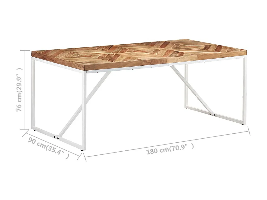 Table à dîner 180x90x76 Bois massif d'acacia et de manguier
