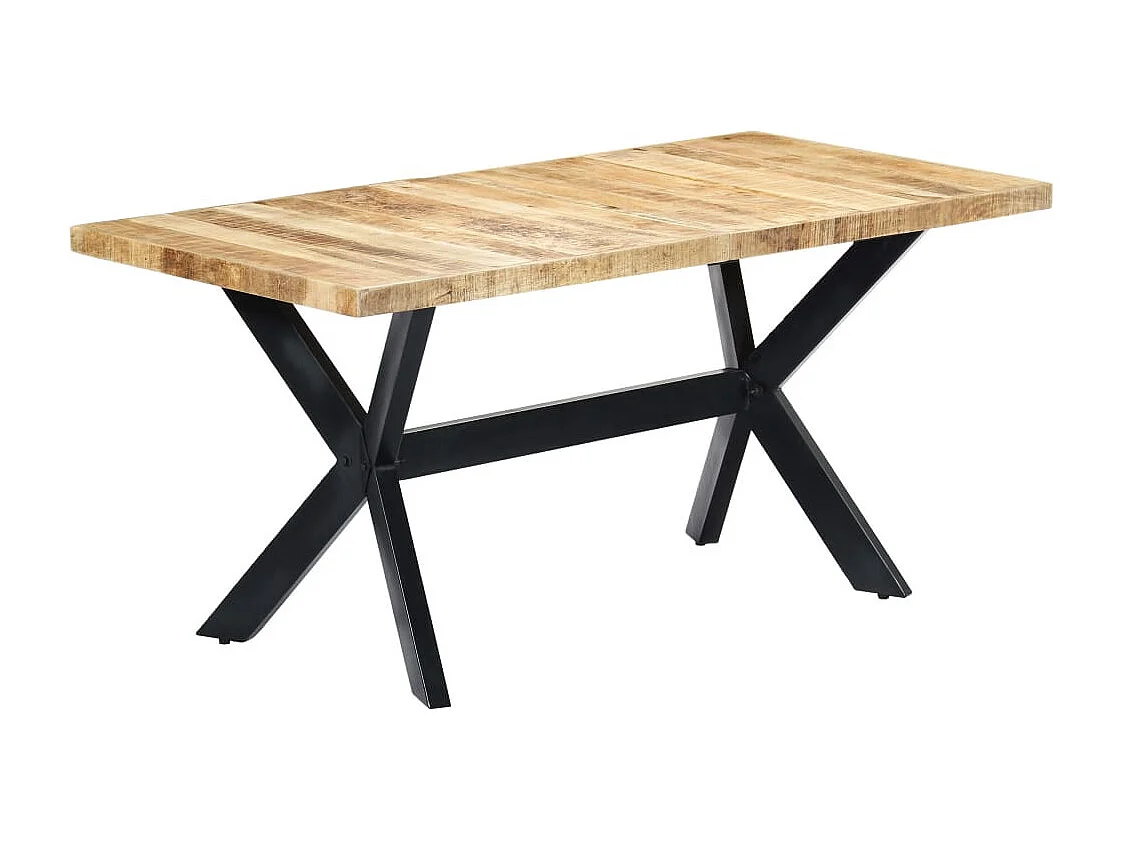Table à dîner 160x80x75 Bois de manguier massif brut