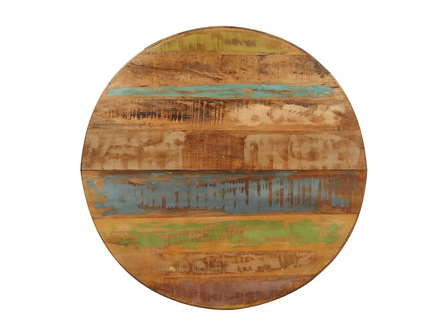 Table à dîner ronde 100x100x75 Bois de récupération massif