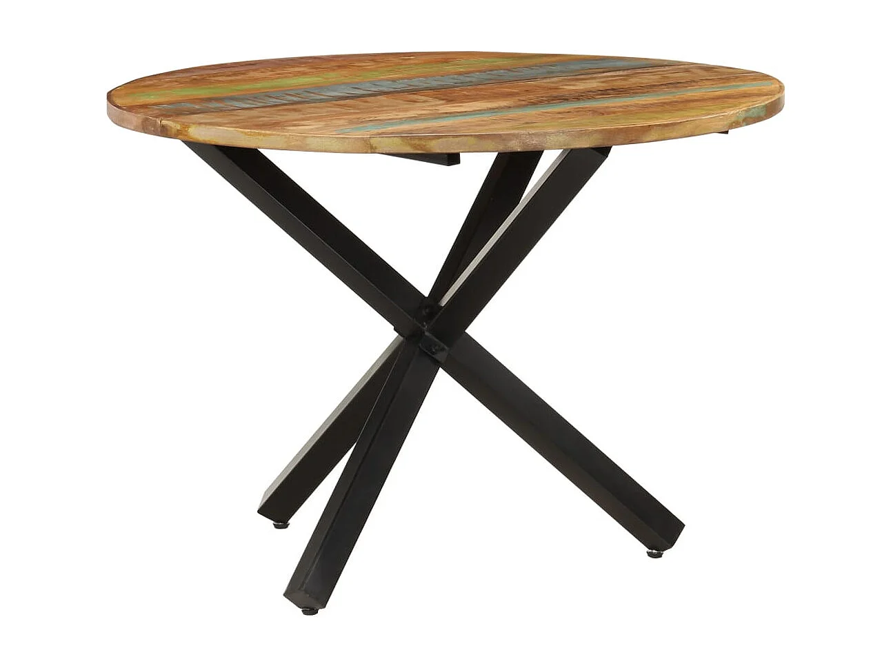 Table à dîner ronde 100x100x75 Bois de récupération massif