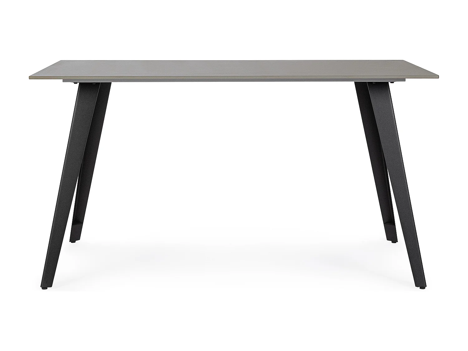 Table rectangulaire ARJETA 140cm – grès cérame effet marbre & pieds acier-Noir