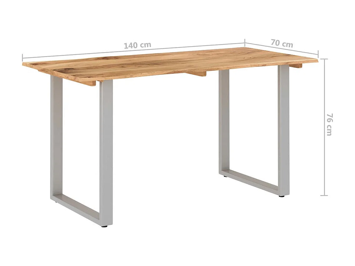 Table de salle à manger 140x70x76 Bois d'acacia solide 2