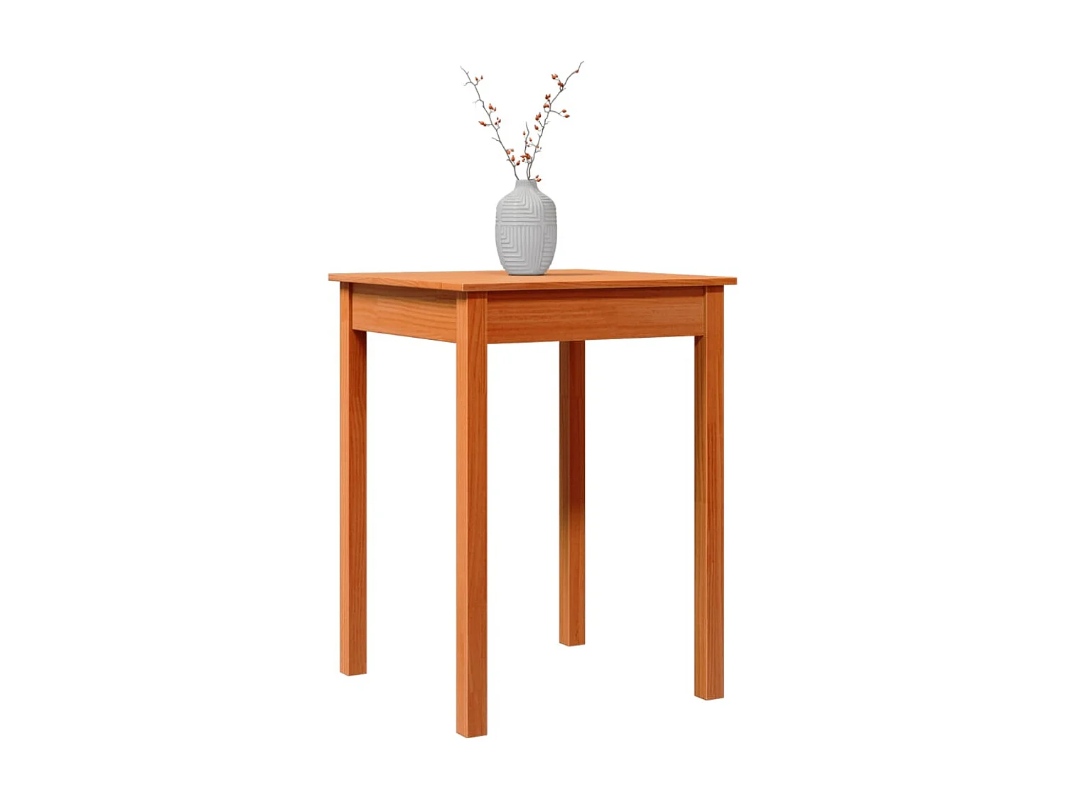 Table à manger marron 55x55x75 bois massif de pin