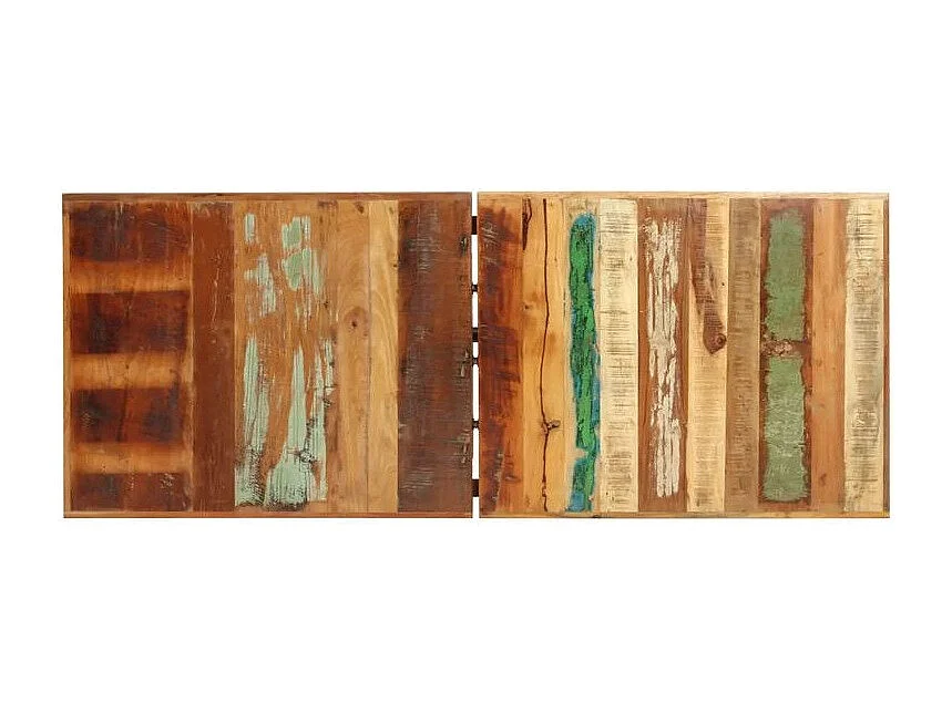 Table haute bois de récupération et pieds métal noir Reema 180cm
