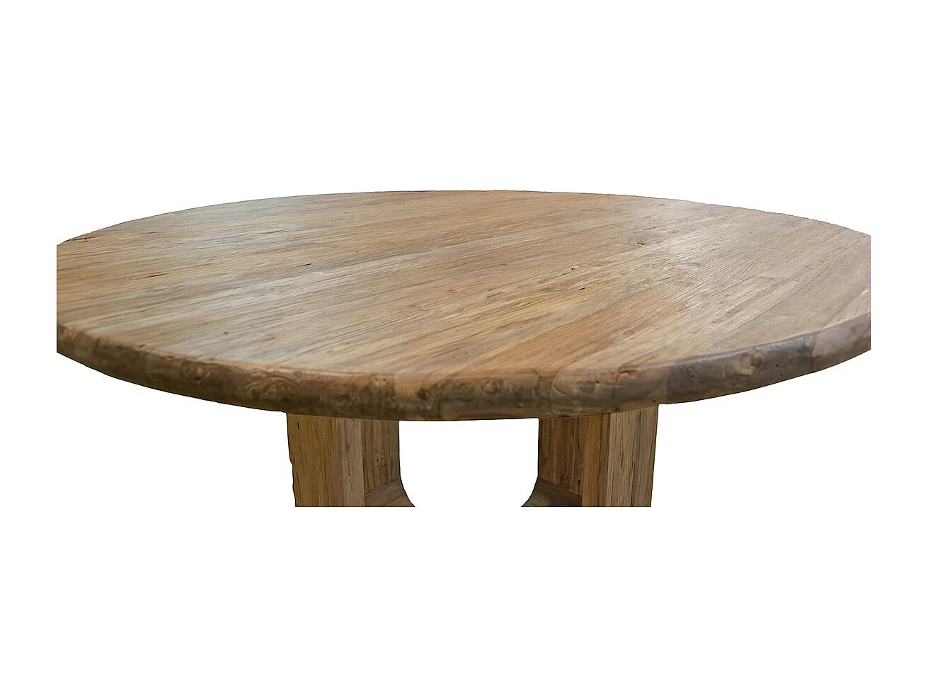 Table de salle à manger ronde teck recyclé ATLAS Ø130cm – 6 places