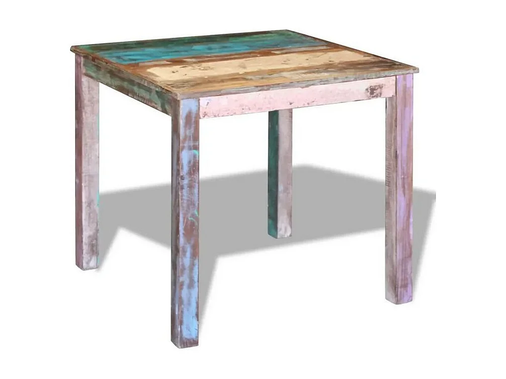 Table de cuisine bois de récupération lion 80cm