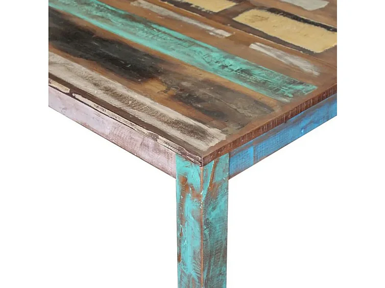 Table de cuisine bois de récupération lion 80cm