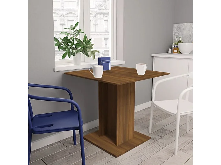 Table à dîner Chêne marron 80x80x75 Bois d'ingénierie