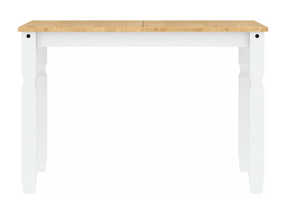 Table à manger Corona blanc 112x60x75 bois massif de pin