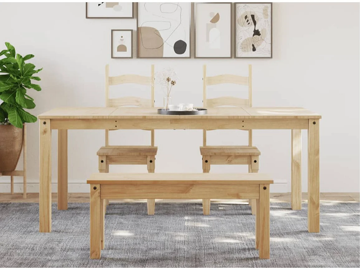 Table à manger en boi de pin maif Autika – Élégance rutique et polyvalence-Gri-Largeur 160 cm