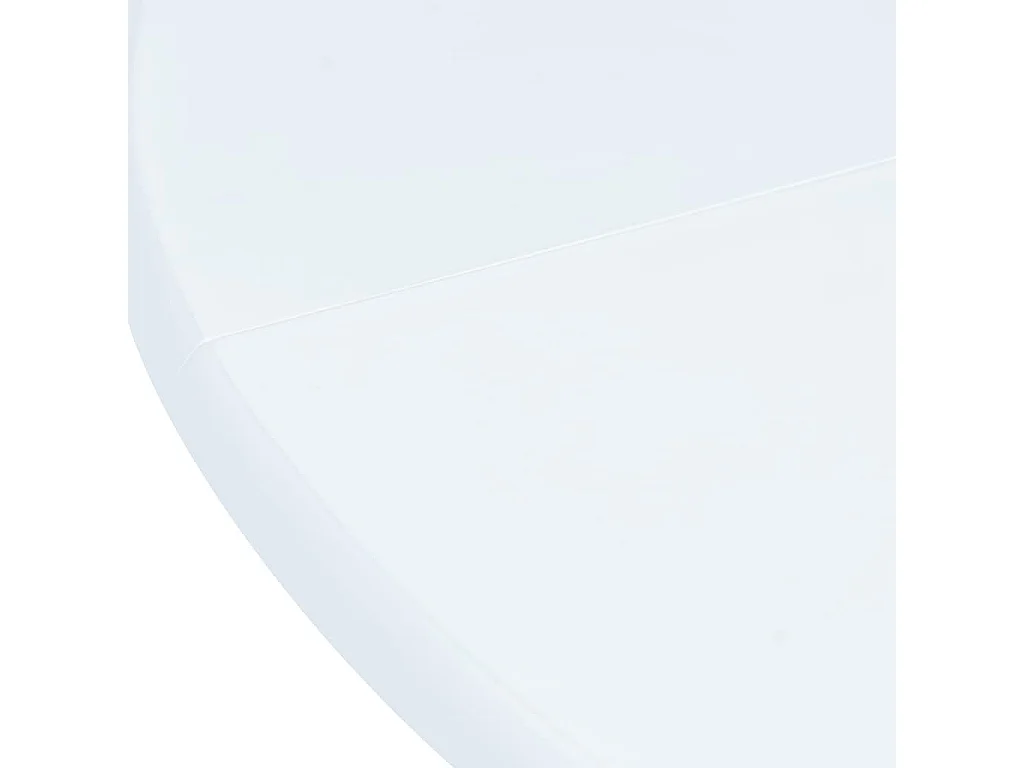 Table à manger ronde Blanc 106cm Bois d'hévéa massif