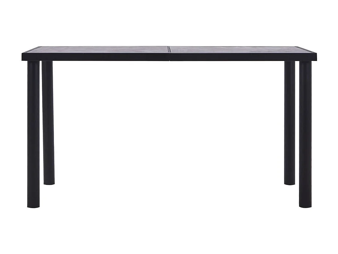 Table de salle à manger Noir et gris béton 140x70x75 MDF