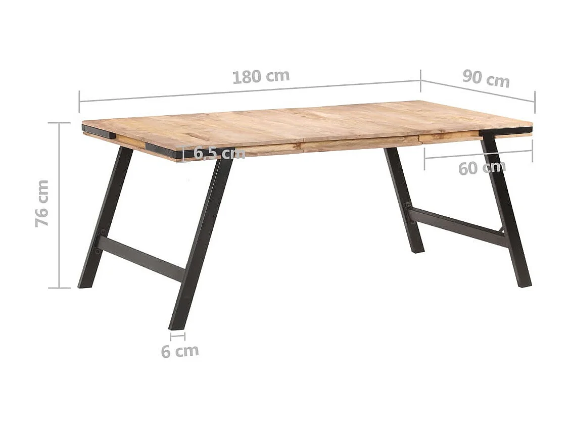 Table de salle à manger 180x90x76 Bois de manguier massif 4