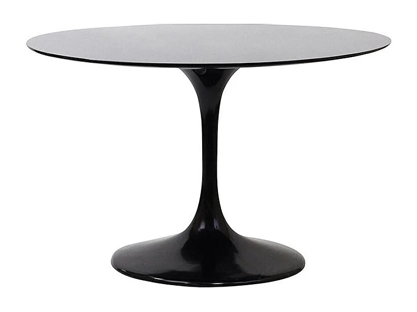 Table ronde en bois et métal brillant TULIPA - Ø60 à Ø120cm-Noir-Diamètre 120 cm