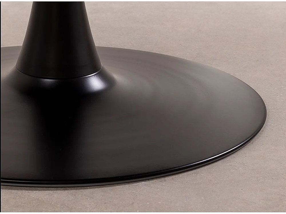 Table ronde en bois et métal brillant TULIPA - Ø60 à Ø120cm-Noir-Diamètre 120 cm