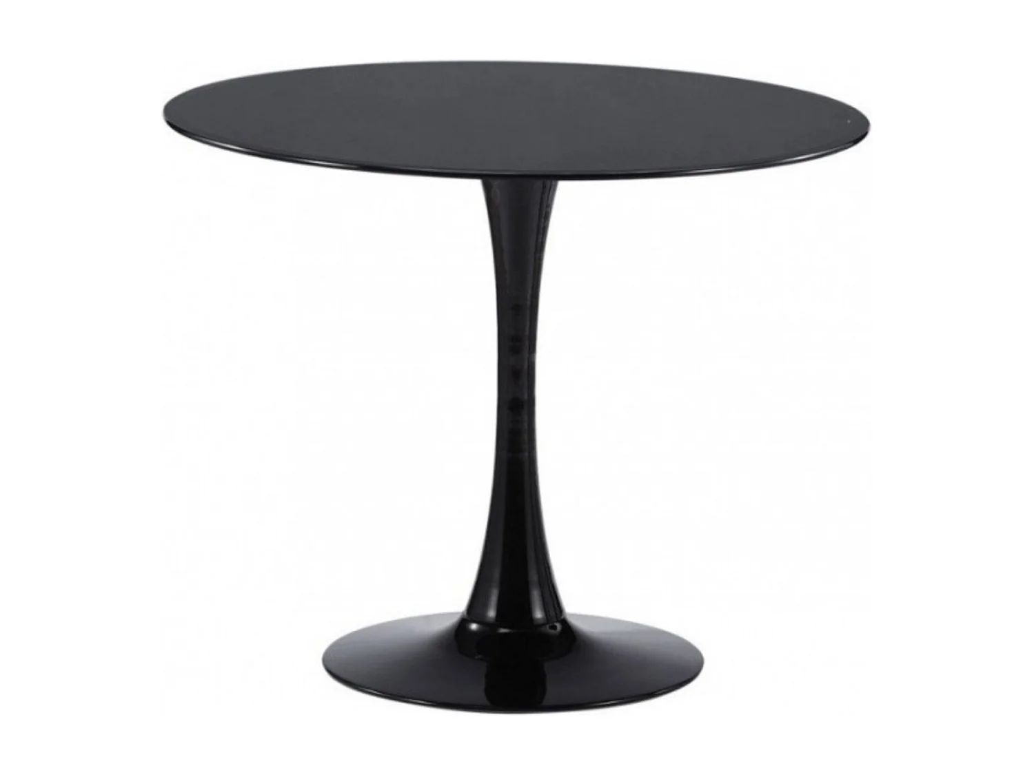 Table ronde en bois et métal brillant TULIPA - Ø60 à Ø120cm-Noir-Diamètre 120 cm