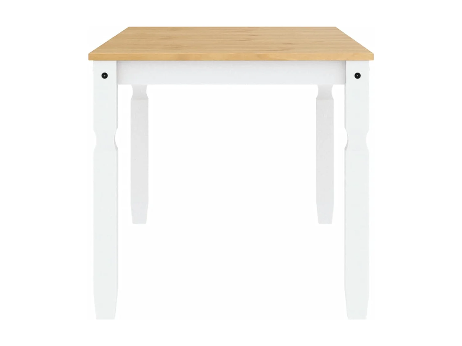 Table à manger Corona blanc 160x80x75 bois massif de pin