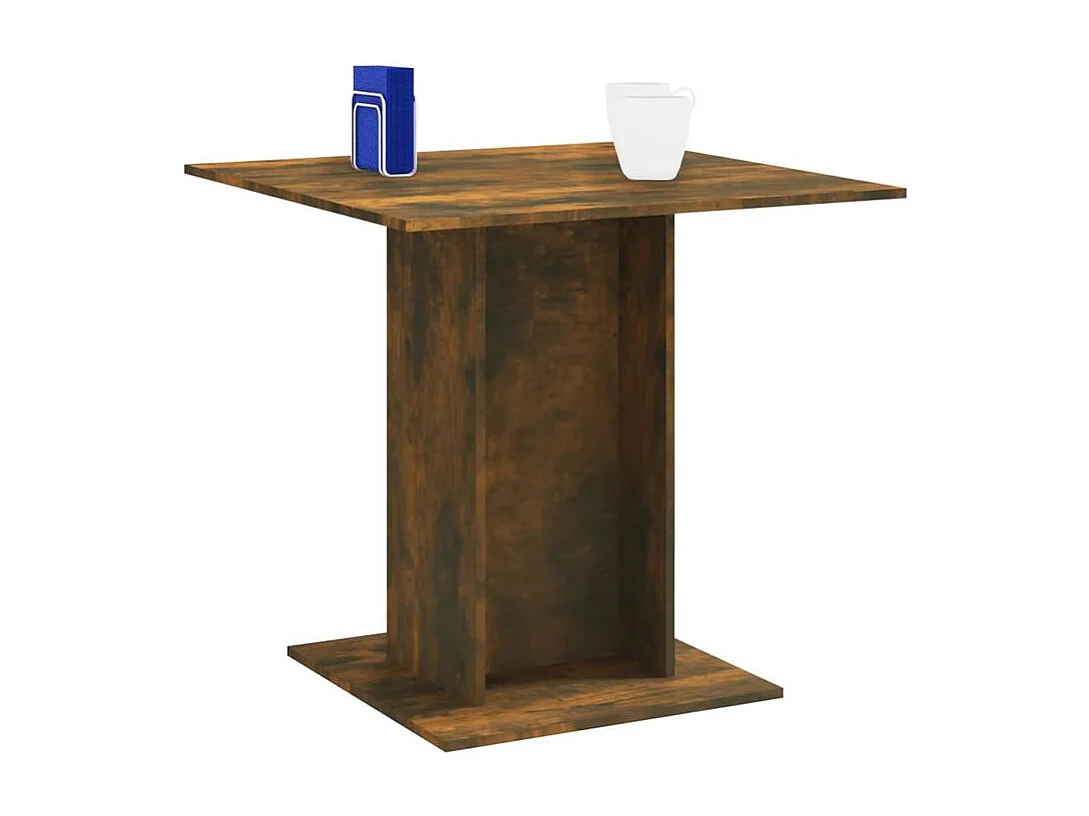 Table à dîner Chêne fumé 80x80x75 Bois d'ingénierie