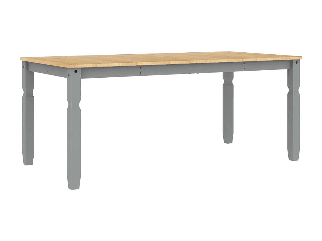 Table à manger Corona gris 180x90x75 bois massif de pin