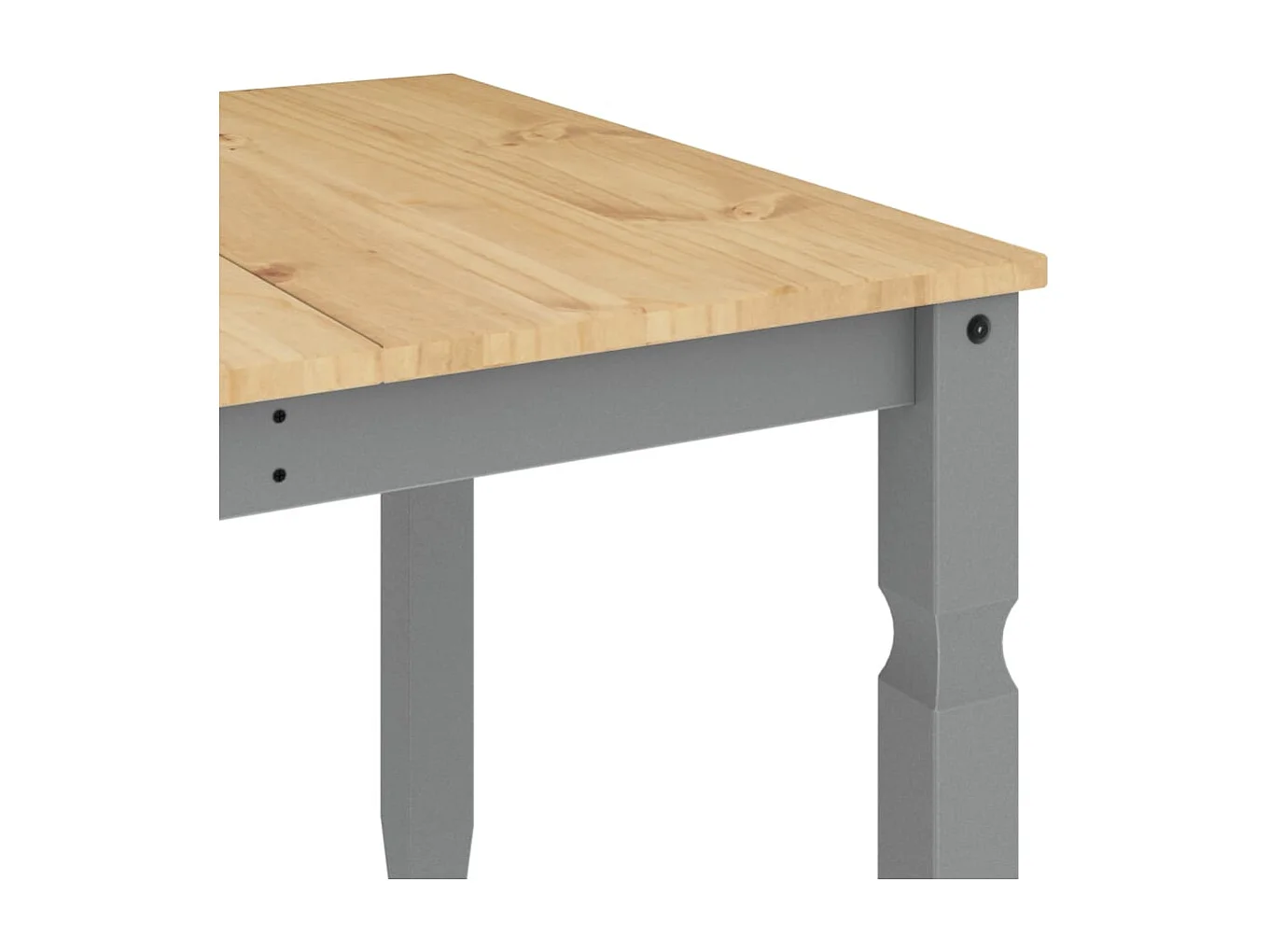 Table à manger Corona gris 180x90x75 bois massif de pin