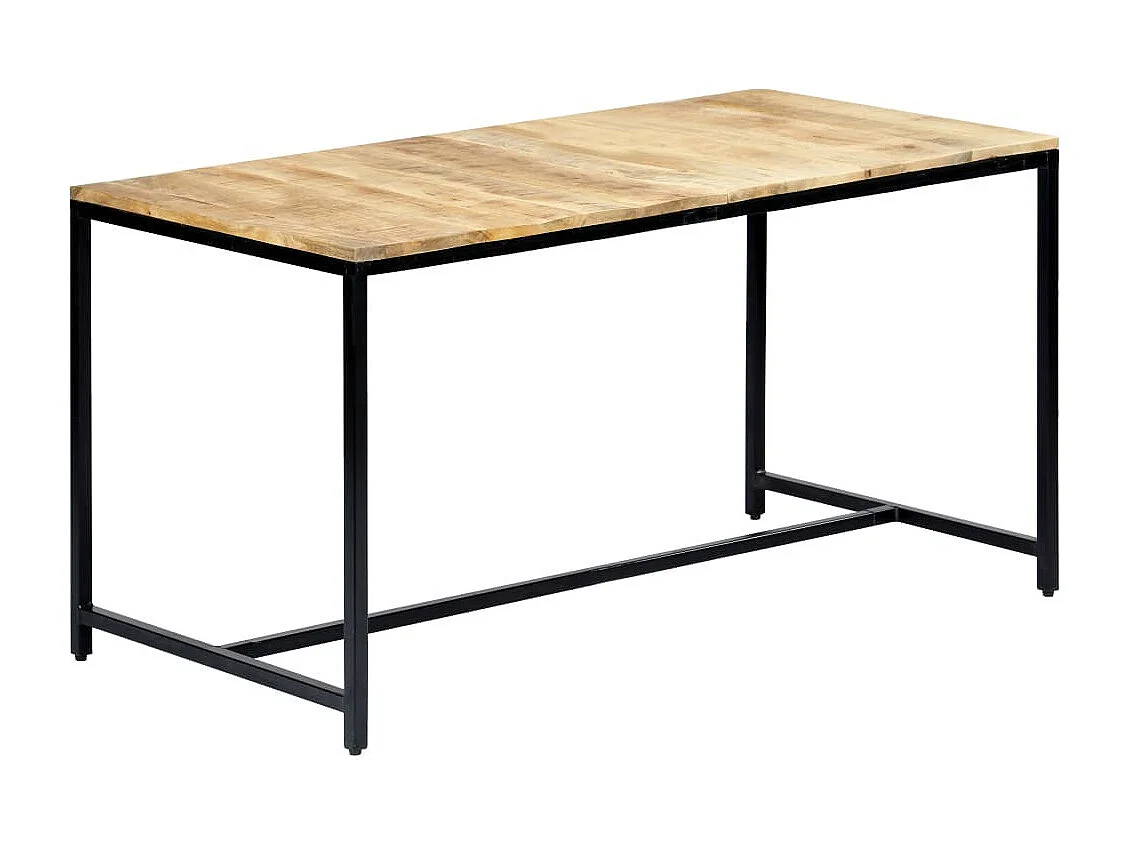 Table de salle à manger 140x70x75 Bois manguier massif brut