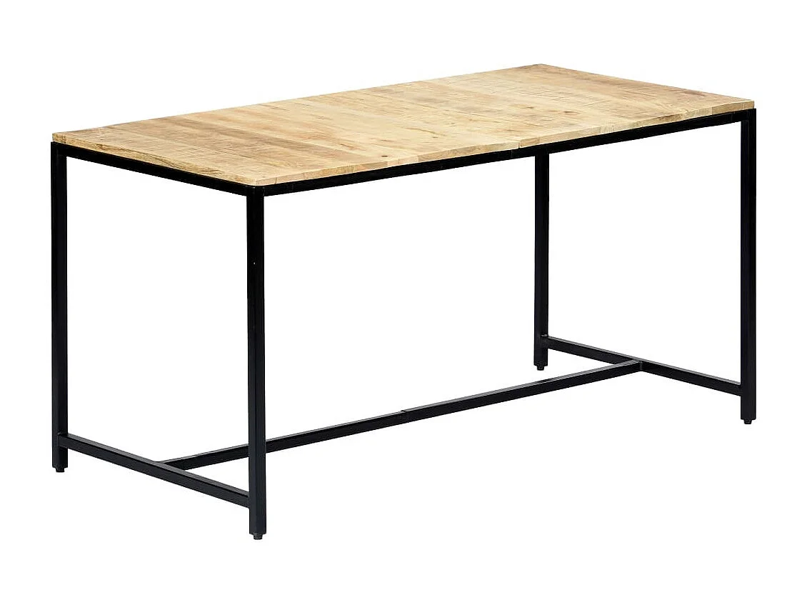 Table de salle à manger 140x70x75 Bois manguier massif brut