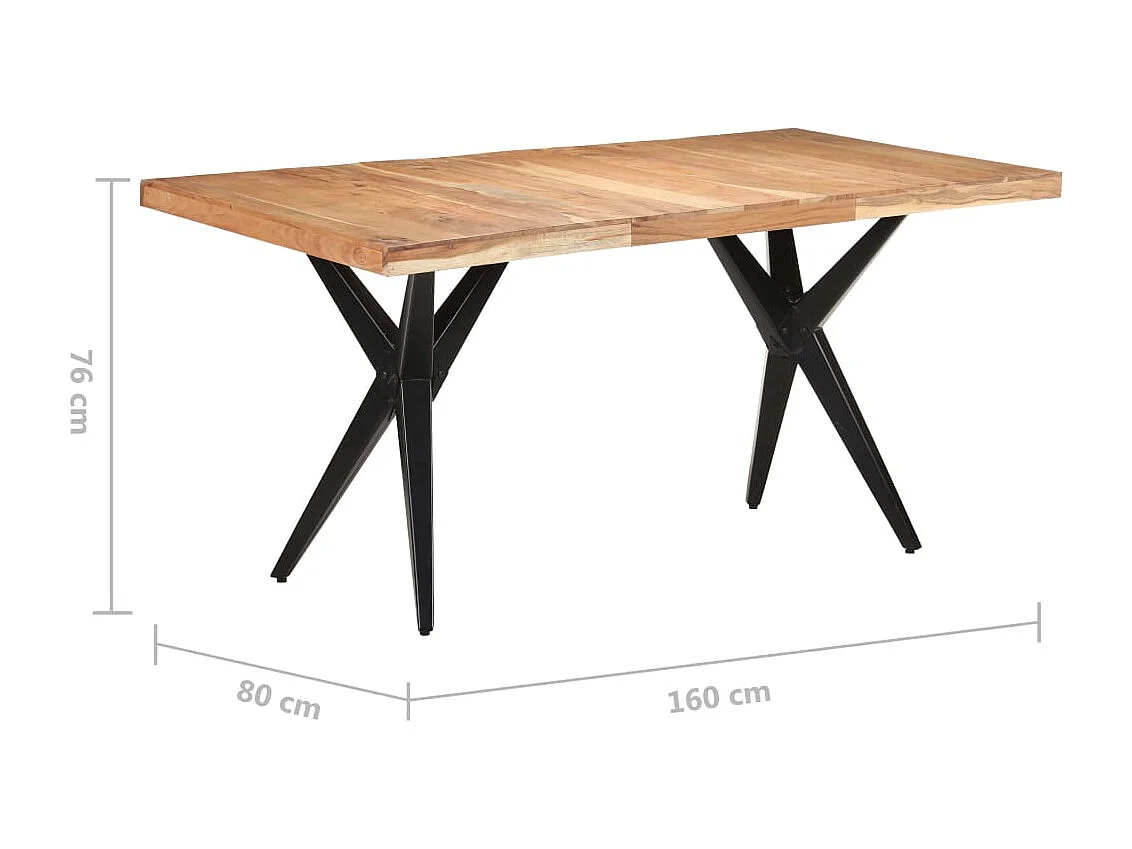 Table de salle à manger 160x80x76 Bois d'acacia solide