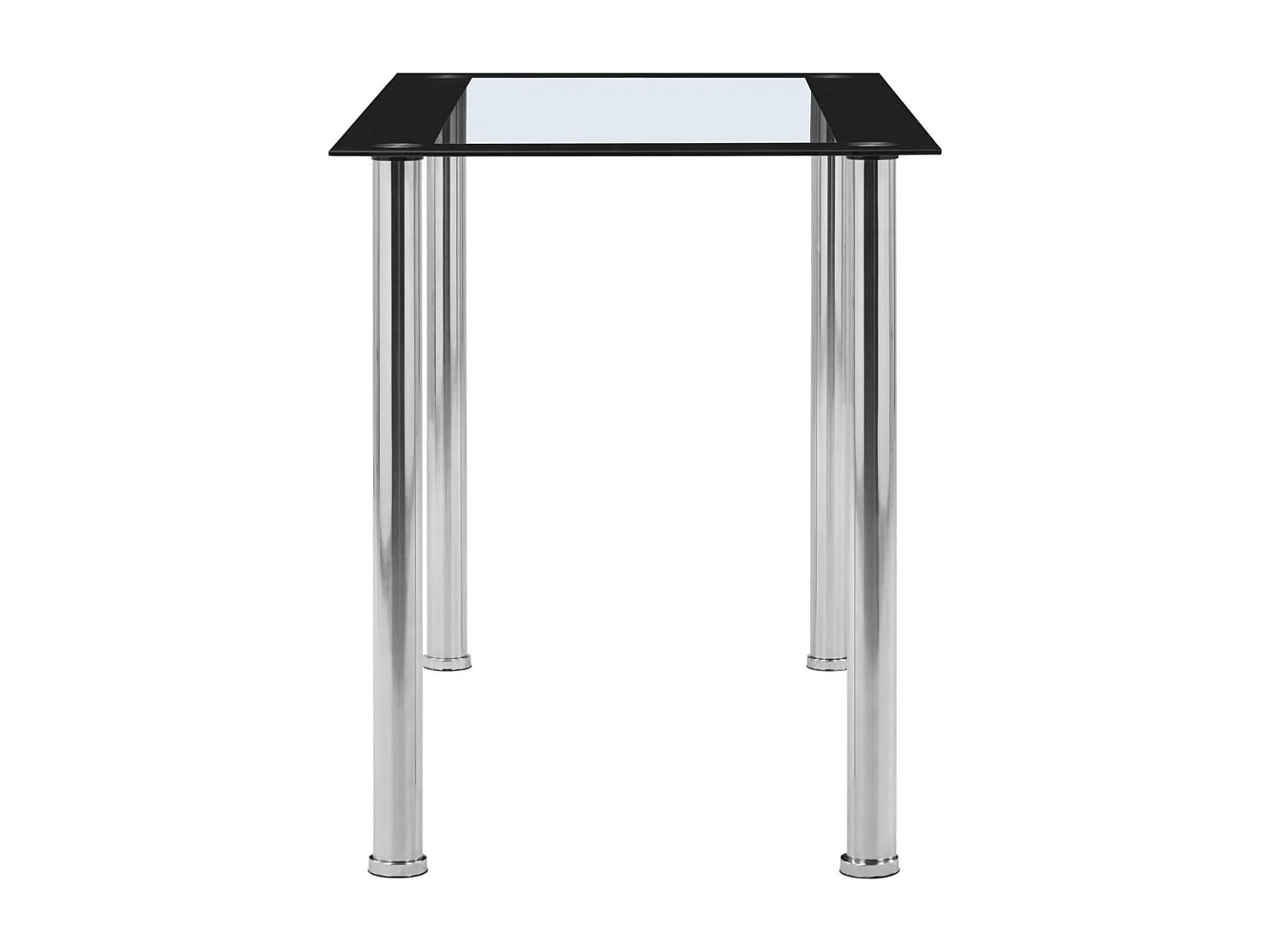 Table à dîner Noir et transparent 120x60x75 Verre trempé