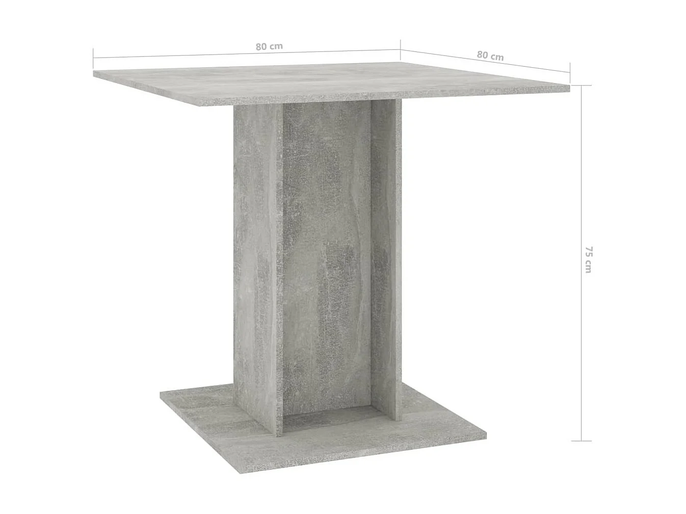Table de salle à manger Gris béton 80 x 80x75