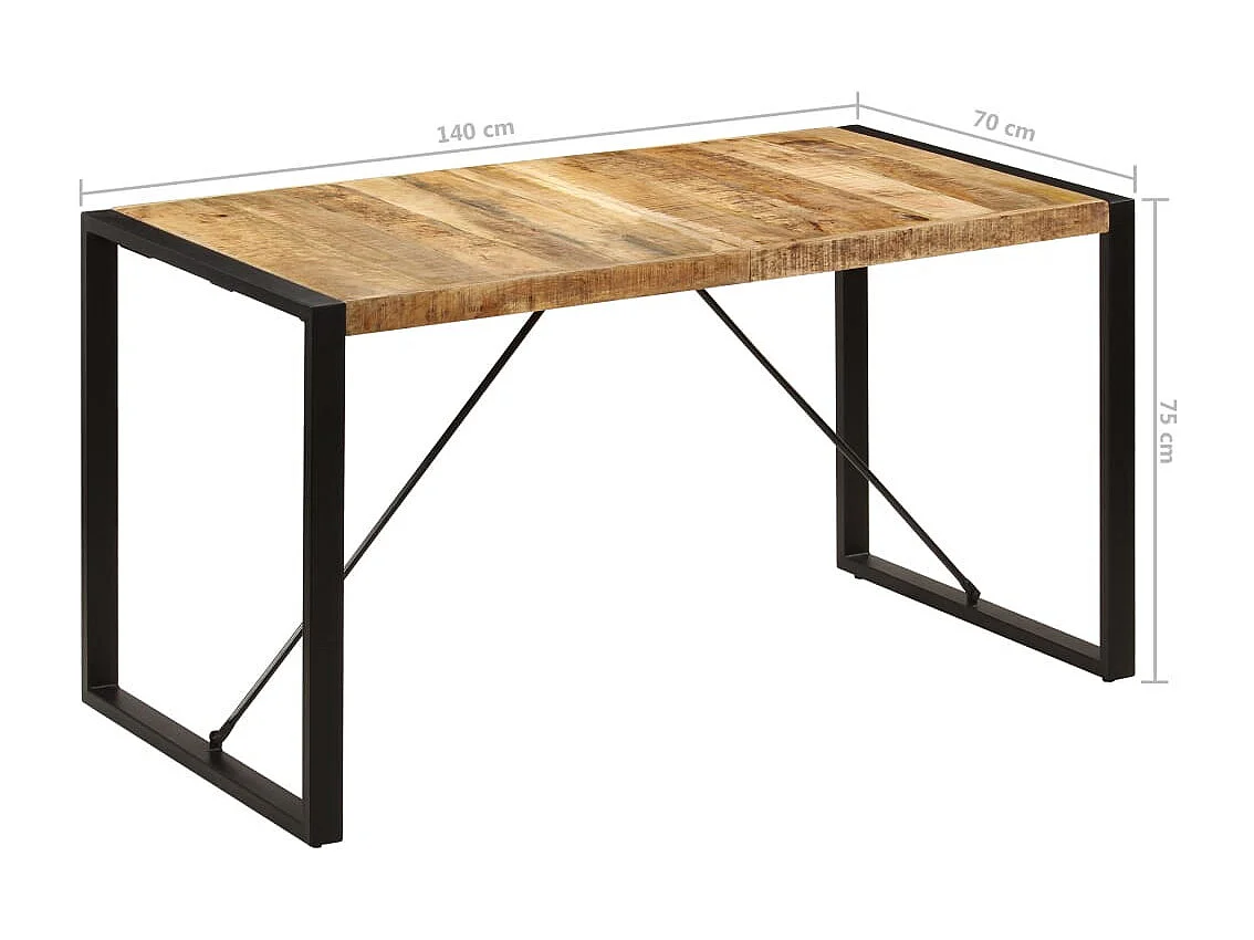 Table de salle à manger 140x70x75 Bois de manguier massif