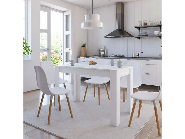 Table à manger bois blanc Kinsa 120cm