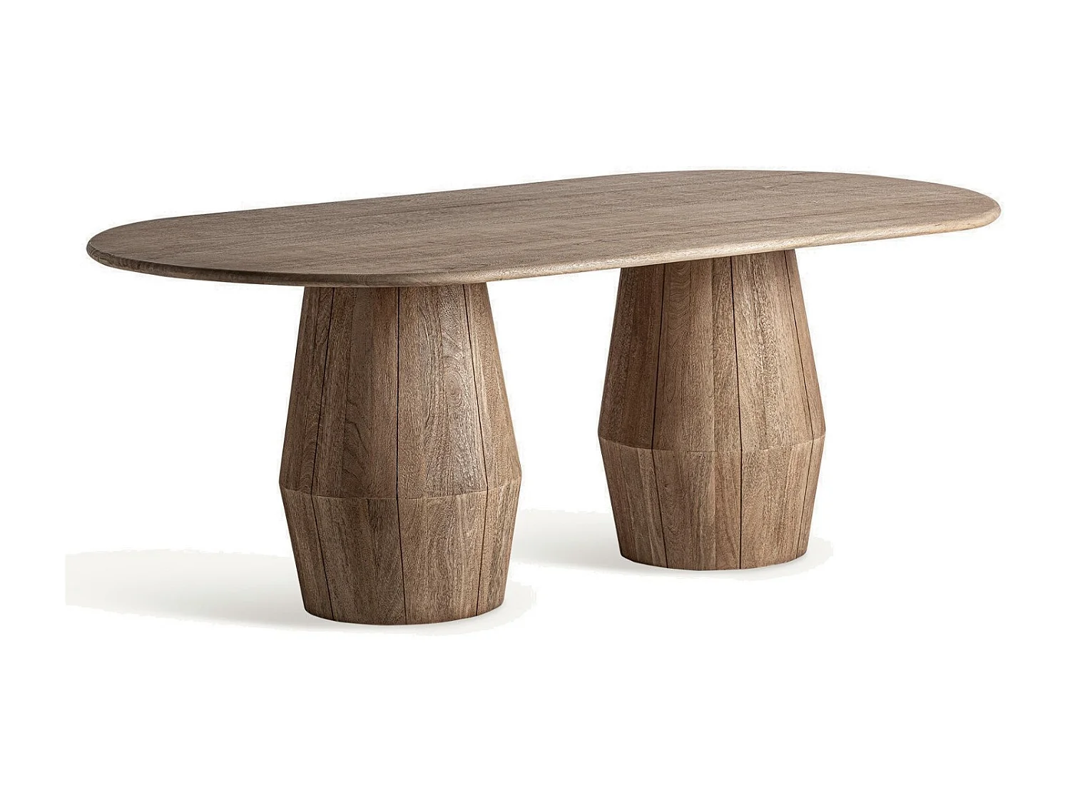Table à manger ovale bois massif clair JACQUARD 220cm – Design estudihac