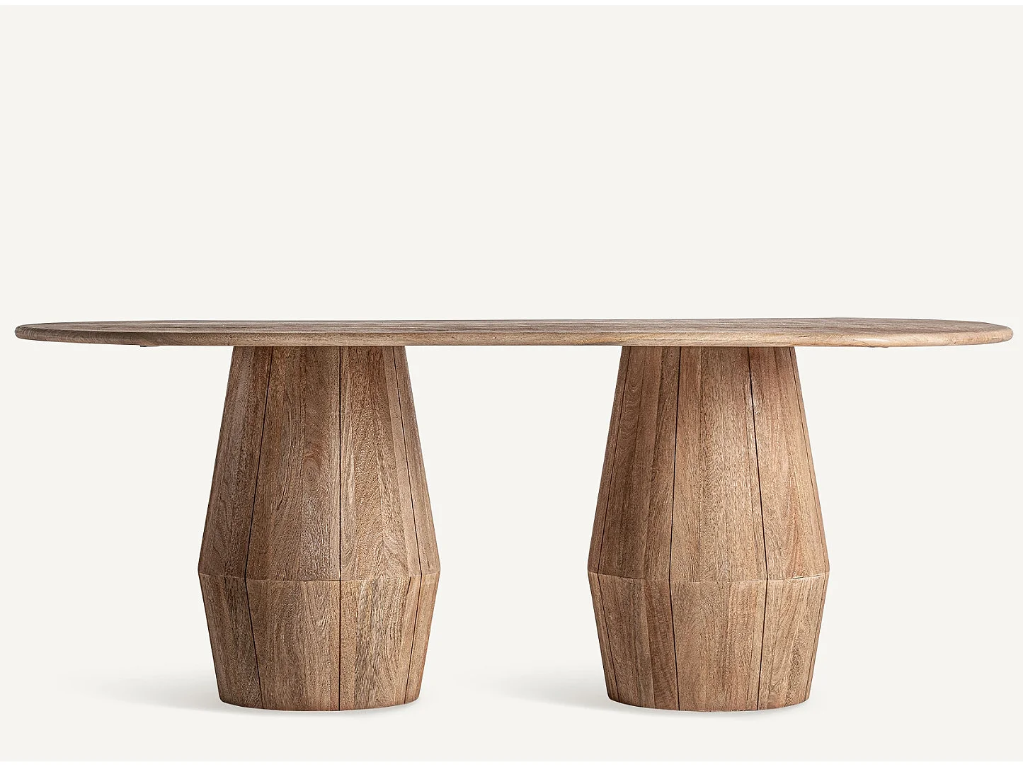 Table à manger ovale bois massif clair JACQUARD 220cm – Design estudihac