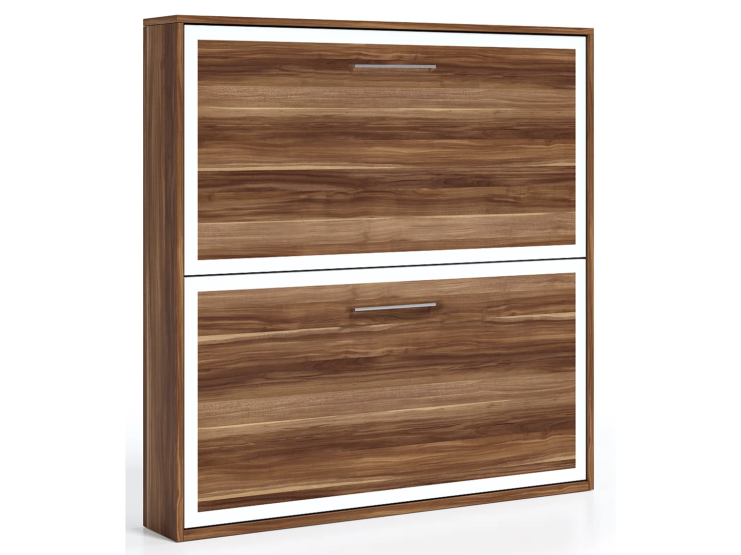 Horizontaal opklapbaar stapelbed 90x190 Labela Topklasse-2 matrassen-Bekisting Licht eiken-Facade Licht eiken