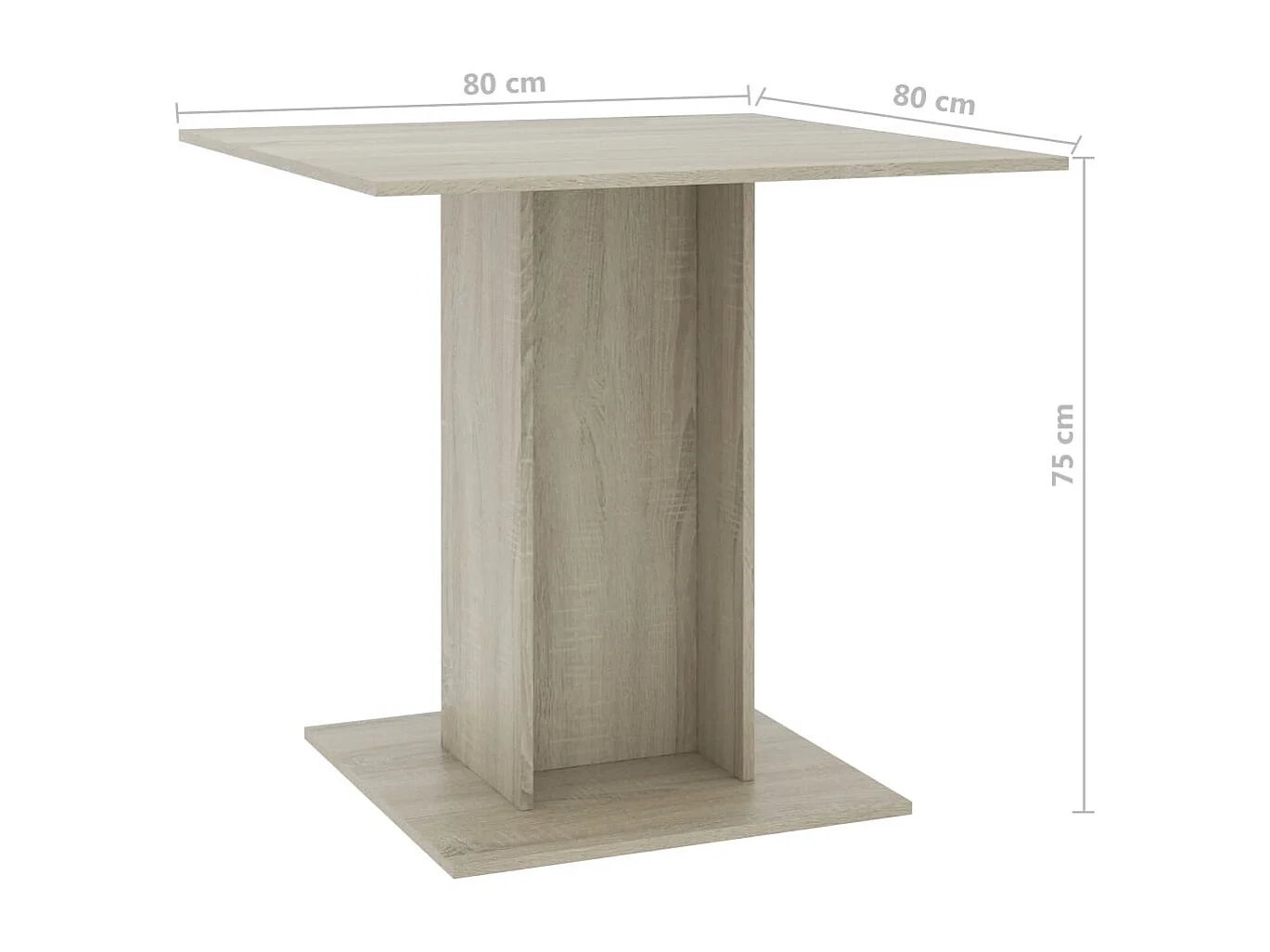 Table de salle à manger Chêne sonoma 80 x 80x75