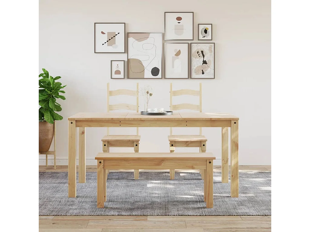 Table à manger en boi de pin maif Autika – Élégance rutique et polyvalence-Naturel-Largeur 160 cm