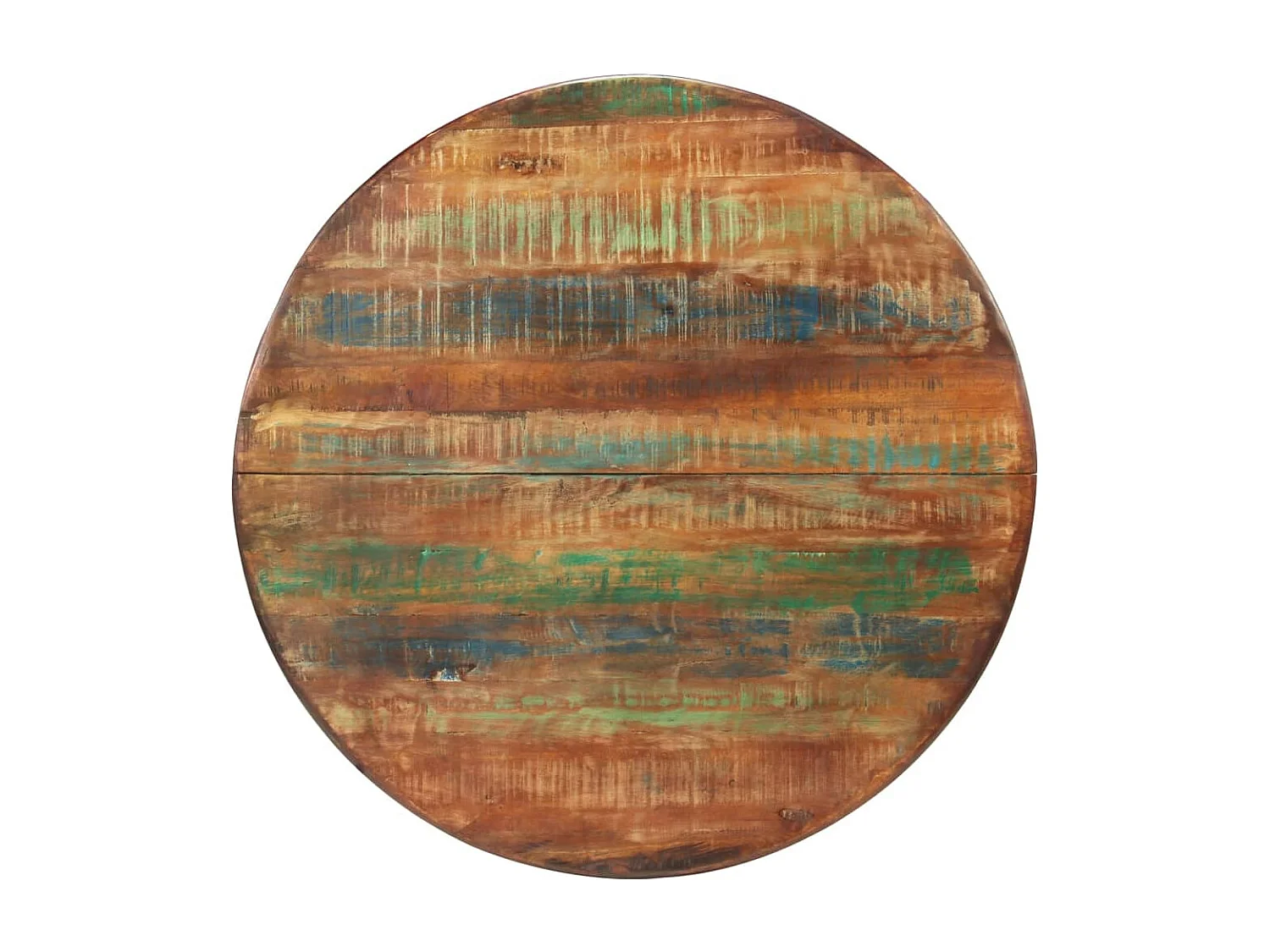 Table à dîner Ø110x78 Bois de récupération massif et acier