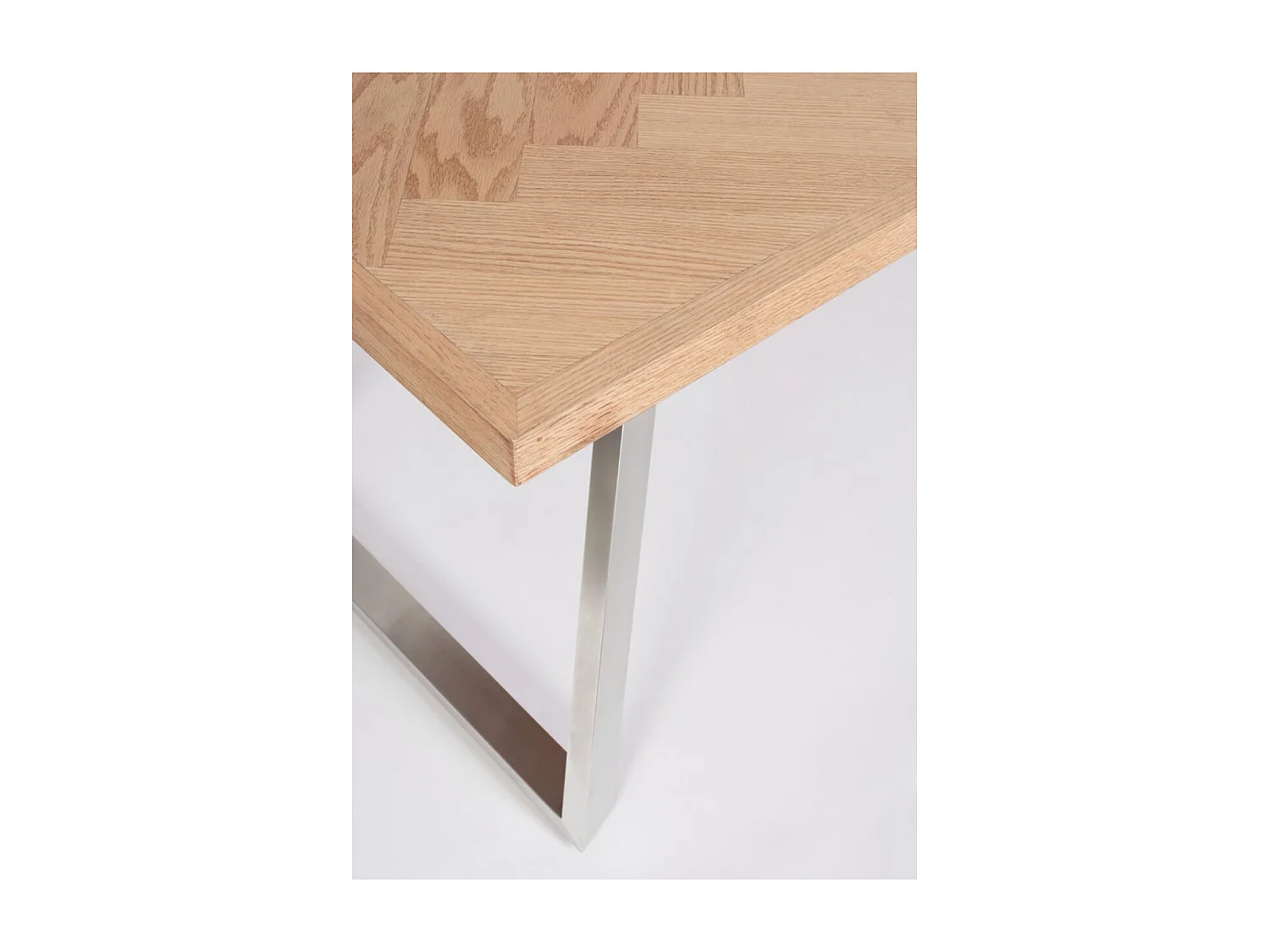 Table à manger DUKAT 180cm – MDF plaqué & pieds acier-Argent