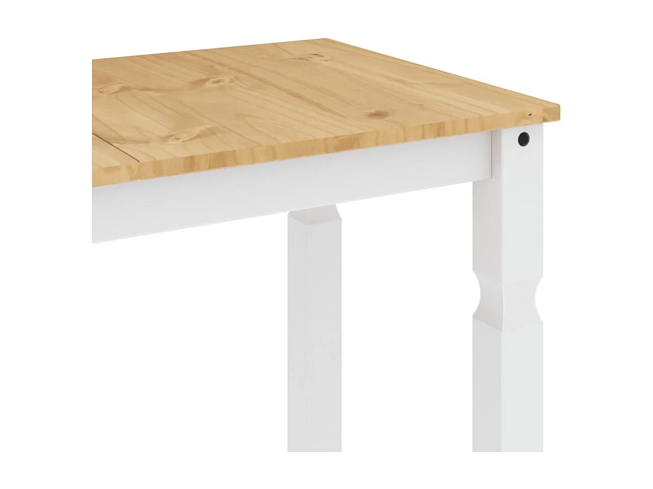 Table à manger Corona blanc 180x90x75 bois massif de pin