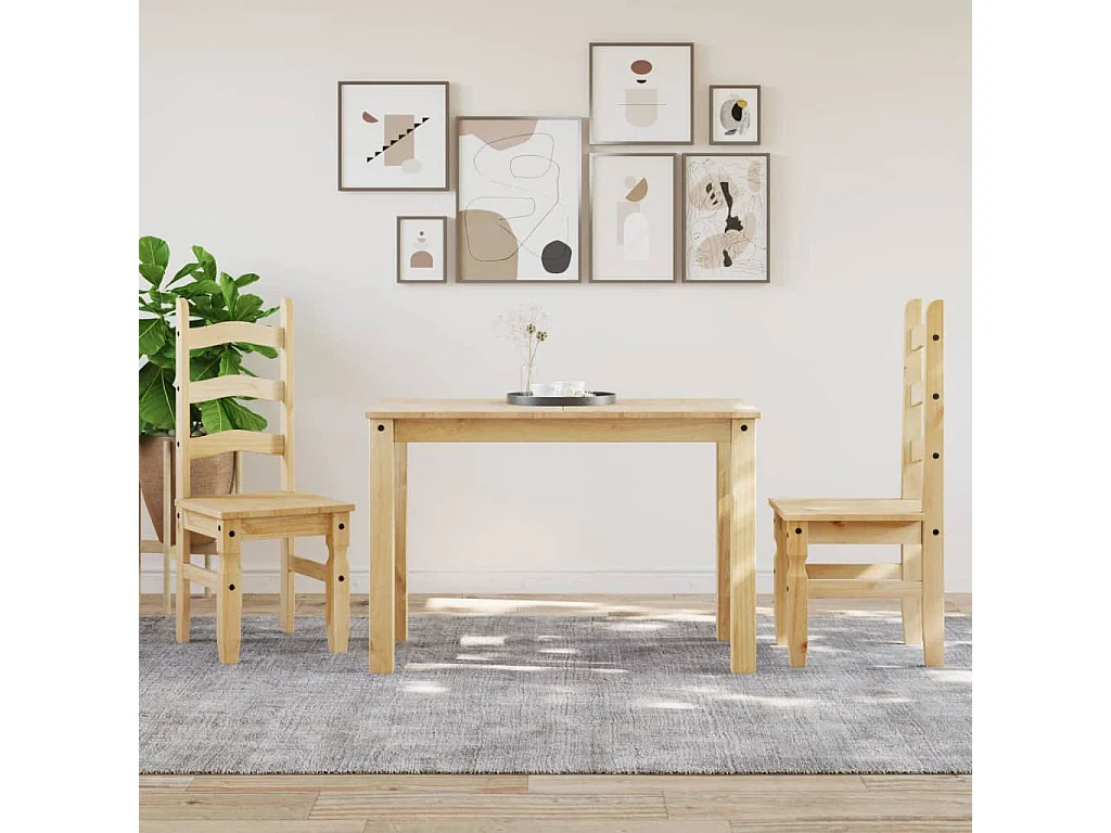 Table à manger en boi de pin maif Autika – Élégance rutique et polyvalence-Naturel-Largeur 117 cm