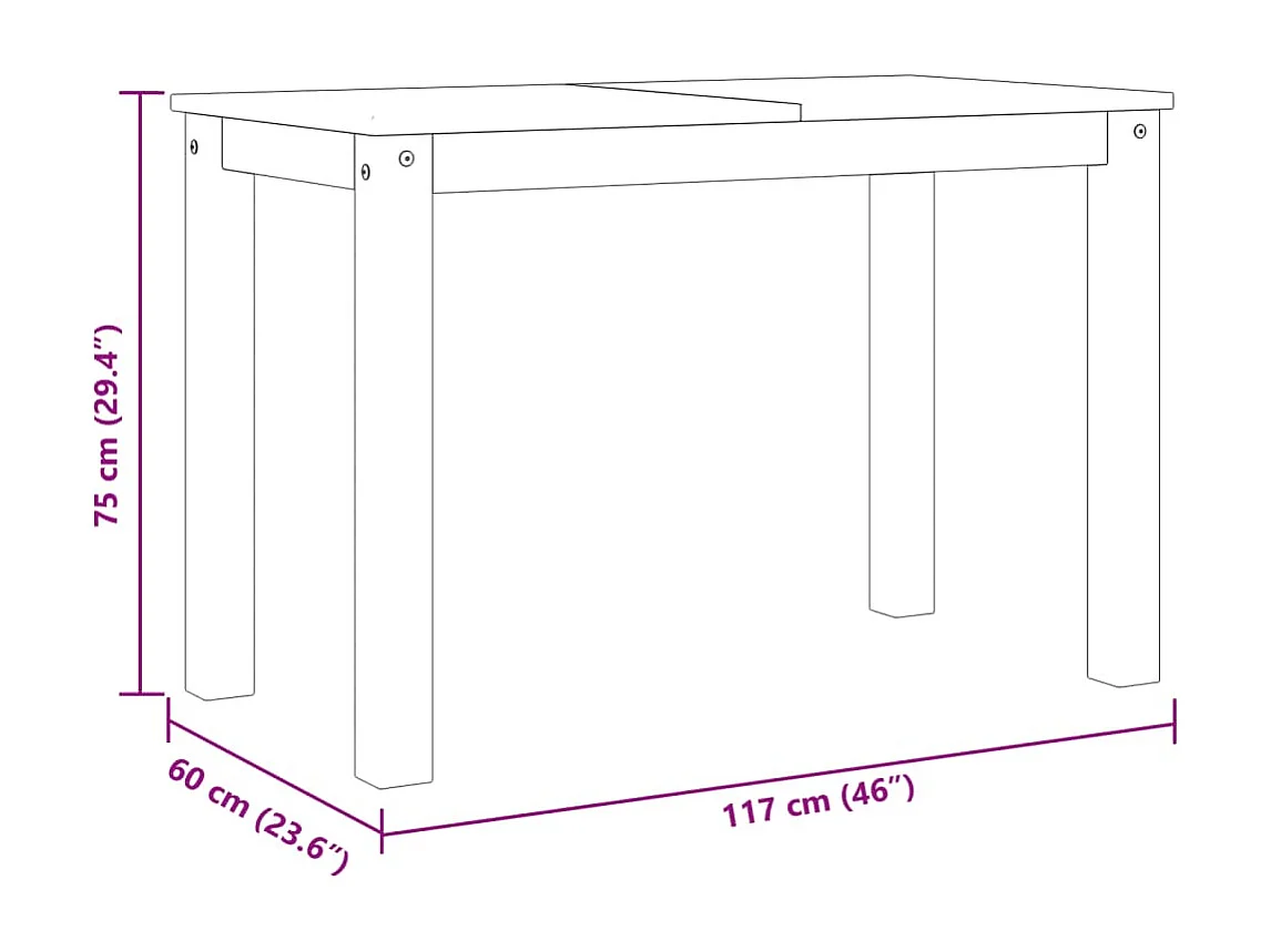 Table à manger en boi de pin maif Autika – Élégance rutique et polyvalence-Naturel-Largeur 117 cm